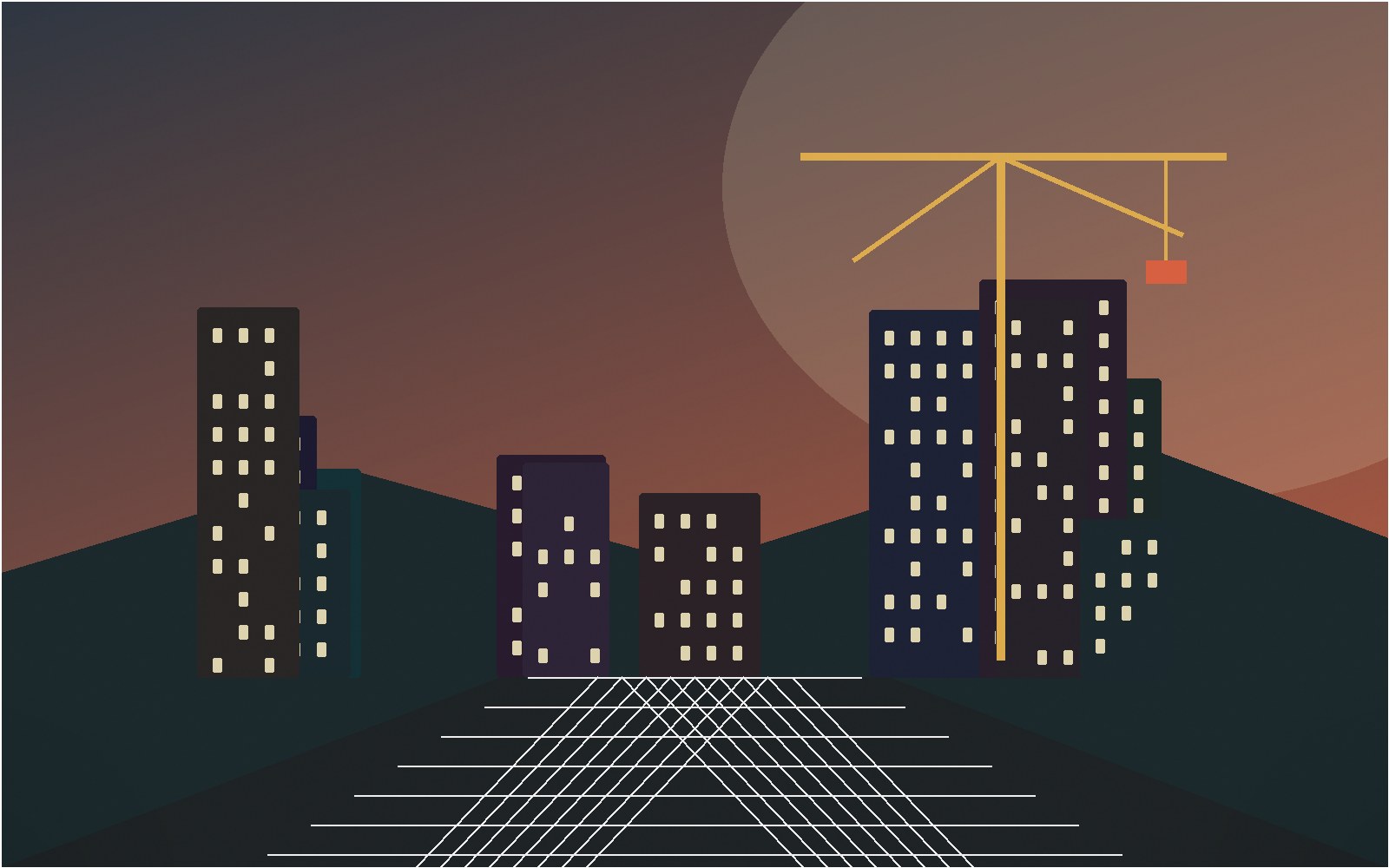 Industrial facility development illustration